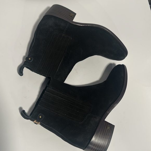 Sam Edelman Black Suede Ankle Boots Size 6 - Picture 6 of 12